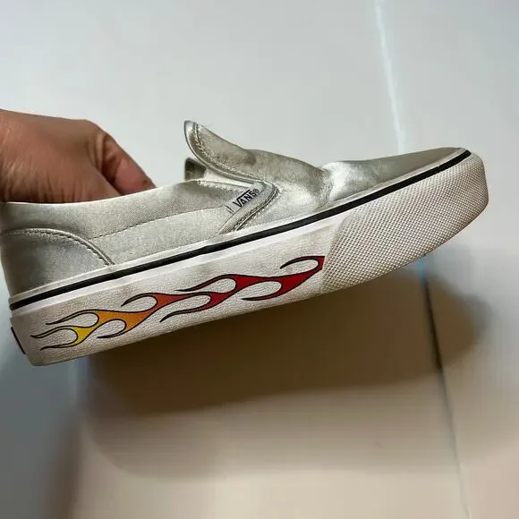 Vans Classic Slip On Platform "Sidewall Flames" Sneakers 3 - Picture 4 of 6